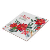 Aquarell Red Poinsettia Bouquet Weihnachten Fliese (Seite)
