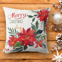 Aquarell Red Poinsettia Bouquet Weihnachten