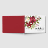 Aquarell Red Poinsettia Holly Brautparty Gästebuch (Voll)