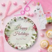 Aquarell Red Poinsettia Pappteller (Party)