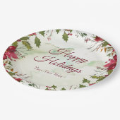 Aquarell Red Poinsettia Pappteller (Schrägansicht)