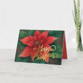 Aquarell Red Poinsettia Weihnachten (Vorderseite)