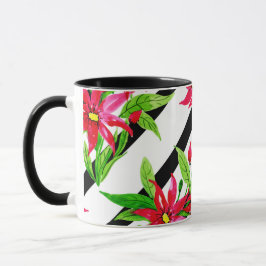 Aquarell Red Poinsettia Weihnachten Modernes Muste Tasse