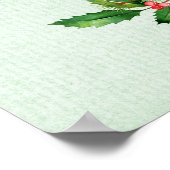 Aquarell Red Poinsettia Weihnachten Poster (Ecke)