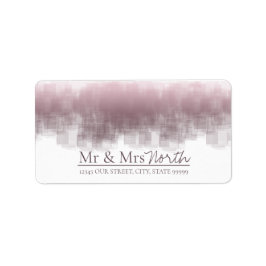 Aquarell Reflections Mr & Mrs Mauve ID774 Adressaufkleber