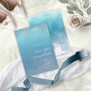 Aquarell-Reflexionen Probe Dusty Blue ID774 Einladung