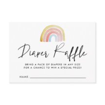 Aquarell-Regenbogen-Baby-Shower-Windel-Raffle-Kart