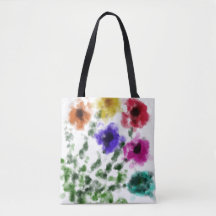Aquarell-Regenbogen-Blumen-Schulter-Tasche