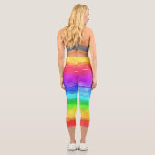 Aquarell-Regenbogen-Capri-Leggings Capri Leggings (Rückseite)