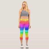 Aquarell-Regenbogen-Capri-Leggings Capri Leggings (Vorderseite)