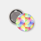 Aquarell-Regenbogen-Diamant-Quilt-Muster Magnet (Vorderseite/Rückseite)
