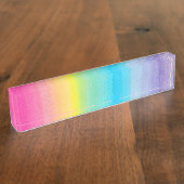 Aquarell-Regenbogen-Entwurf Namensplakette (Seite)