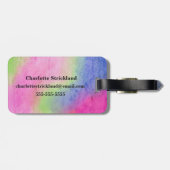 Aquarell-Regenbogen-Garn-Witz Gepäckanhänger (Rückseite horizontal)