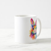 Aquarell Regenbogen Hase Tasse – Wildtier Edition (VorderseiteRechts)