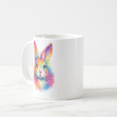 Aquarell Regenbogen Hase Tasse – Wildtier Edition (Vorderseite Links)