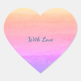 Aquarell-Regenbogen-Herz "Mit Liebe"-Sticker Herz-Aufkleber