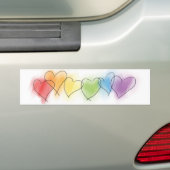 Aquarell-Regenbogen-Herzen Autoaufkleber (Auf Auto)