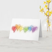 Aquarell-Regenbogen-Herzen Karte (Gelbe Blume)