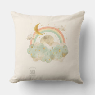 Aquarell-Regenbogen-Kinderkissen   Halbmond Kissen