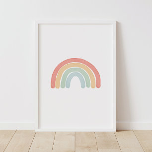 Aquarell-Regenbogen-Kinderzimmer Poster
