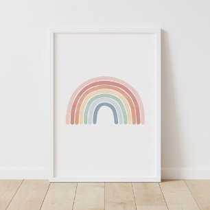 Aquarell-Regenbogen-Kinderzimmerposter Poster