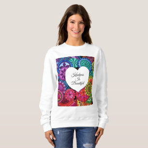 Aquarell-Regenbogen-Mandala mit Herzen Sweatshirt