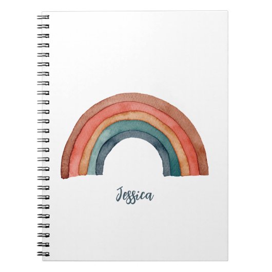 Aquarell-Regenbogen-Notizbuch Notizblock (Vorderseite)