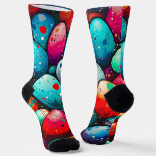 Aquarell-Regenbogen-Oster-Eier Socken