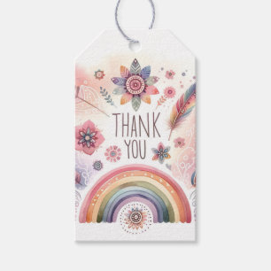 Aquarell Regenbogen Pastell Boho Danke Geschenkanhänger