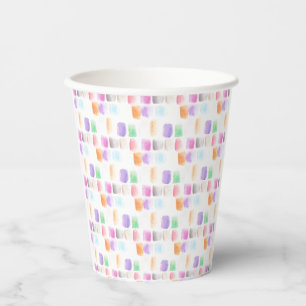 Aquarell-Regenbogen-Pinsel handgemalte Striche   Pappbecher