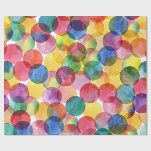 Aquarell-Regenbogen-Punkt-Packpapier-Rolle Geschenkpapier (Flach)