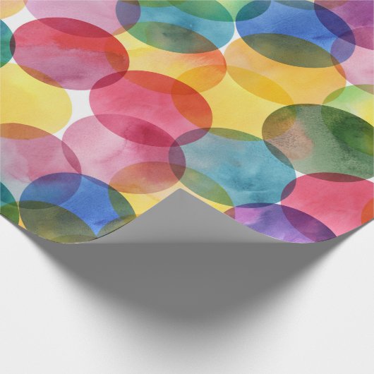 Aquarell-Regenbogen-Punkt-Packpapier-Rolle Geschenkpapier (Ecke)