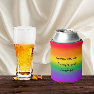 Aquarell-Regenbogen-Schwule-Hochzeit Dosenkühler