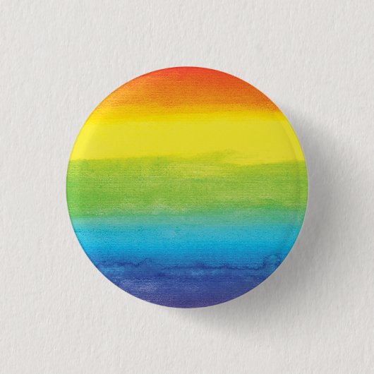 Aquarell-Regenbogen-Stolz Hellig Lebendig Button (Vorderseite)