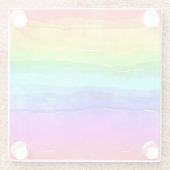 Aquarell-Regenbogen-Streifen Glasuntersetzer (Rückseite)