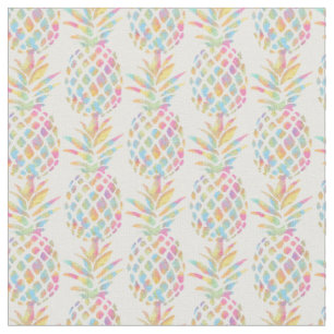 Aquarell Regenbogen Tropische Ananas Stoff
