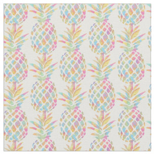 Aquarell-Regenbogen-Tropischer-Ananas Stoff