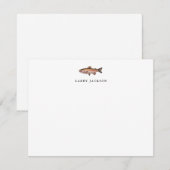 Aquarell Regenbogenforelle Fischen Flach Mitteilungskarte (Vorne/Hinten)