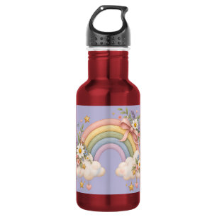 Aquarell-Regenbogengeschenk – Charmante Wolke Edelstahlflasche