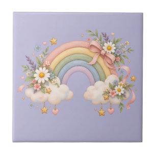 Aquarell-Regenbogengeschenk – Charmante Wolke Fliese