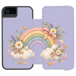 Aquarell-Regenbogengeschenk – Charmante Wolke Incipio Watson™ iPhone 5 Geldbörsen Hülle