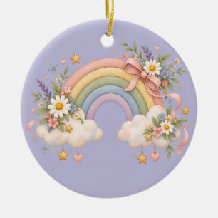 Aquarell-Regenbogengeschenk – Charmante Wolke Keramik Ornament