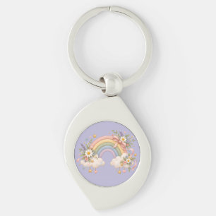 Aquarell-Regenbogengeschenk – Charmante Wolke Schlüsselanhänger