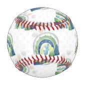 Aquarell-Regenbogenmuster Baseball (Rückseite)