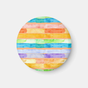 Aquarell-Regenbogenstreifen-Abstrakt Magnet