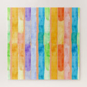 Aquarell-Regenbogenstreifen-Abstrakt Puzzle (Horizontal)