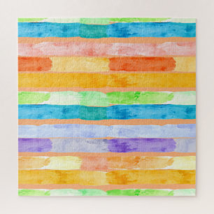 Aquarell-Regenbogenstreifen-Abstrakt Puzzle