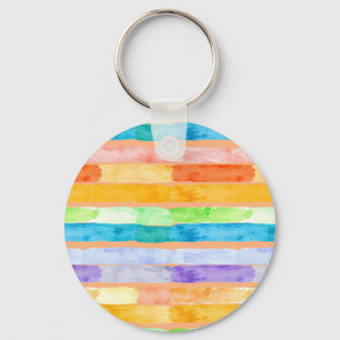 Aquarell-Regenbogenstreifen abstrakt Schlüsselanhänger