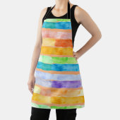 Aquarell-Regenbogenstreifen abstrakt Schürze (InSitu)