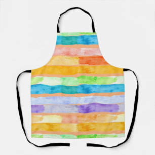 Aquarell-Regenbogenstreifen abstrakt Schürze